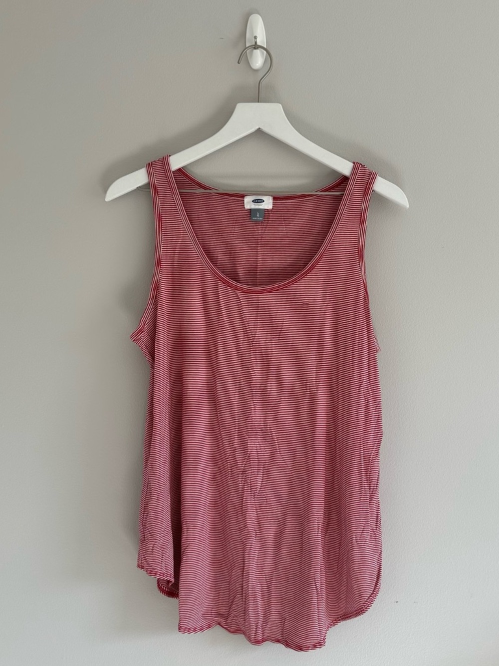 Old Navy Red & White Stripe Tank Top Size L